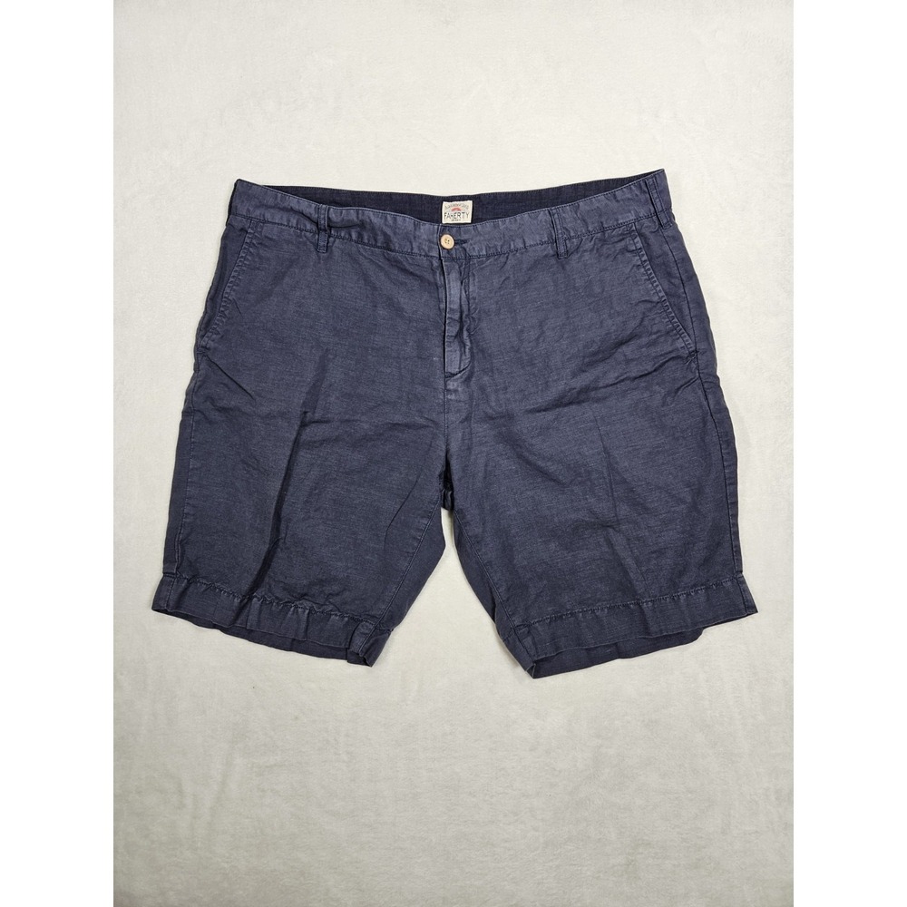 Faherty Men's‎ All Day Shorts Blue Size 38 Pockets Dri Fit Linen Blend